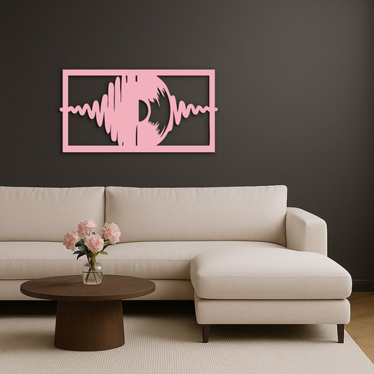 Pink Vinyl Record Soundwave Metal Wall Art – Music Inspired Modern Decor - KAFGP157 - Tampa Home & Garden Store