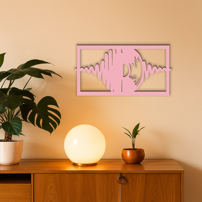 Pink Vinyl Record Soundwave Metal Wall Art – Music Inspired Modern Decor - KAFGP157 - Tampa Home & Garden Store