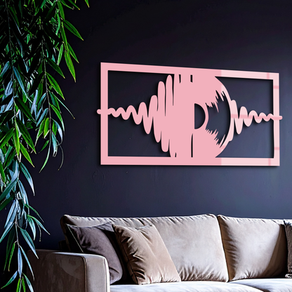Pink Vinyl Record Soundwave Metal Wall Art – Music Inspired Modern Decor - KAFGP157 - Tampa Home & Garden Store
