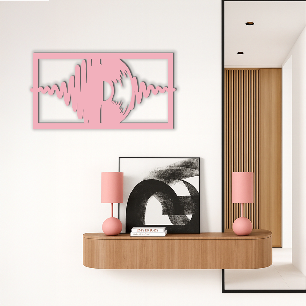 Pink Vinyl Record Soundwave Metal Wall Art – Music Inspired Modern Decor - KAFGP157 - Tampa Home & Garden Store