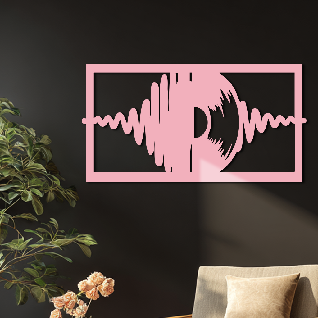 Pink Vinyl Record Soundwave Metal Wall Art – Music Inspired Modern Decor - KAFGP157 - Tampa Home & Garden Store