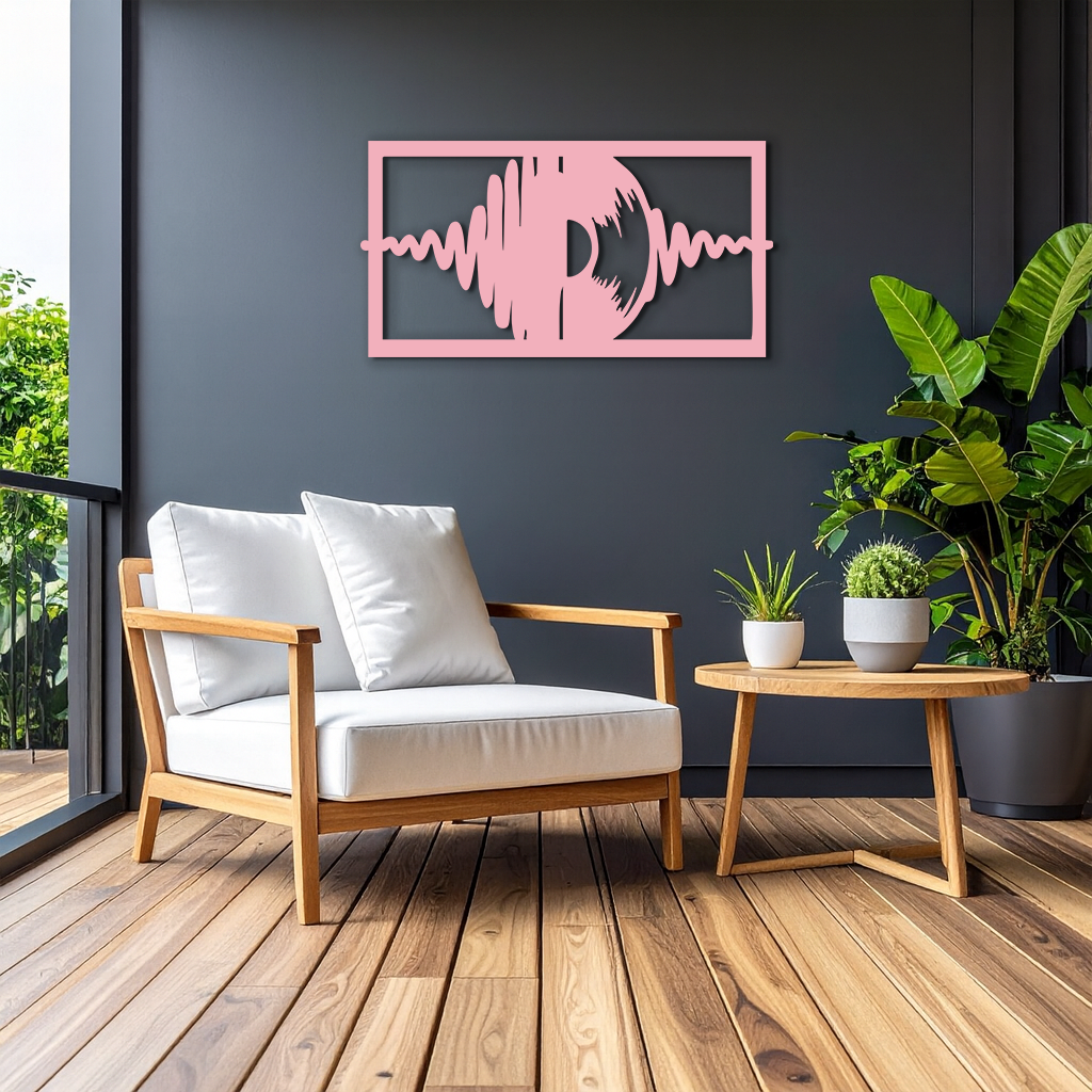 Pink Vinyl Record Soundwave Metal Wall Art – Music Inspired Modern Decor - KAFGP157 - Tampa Home & Garden Store