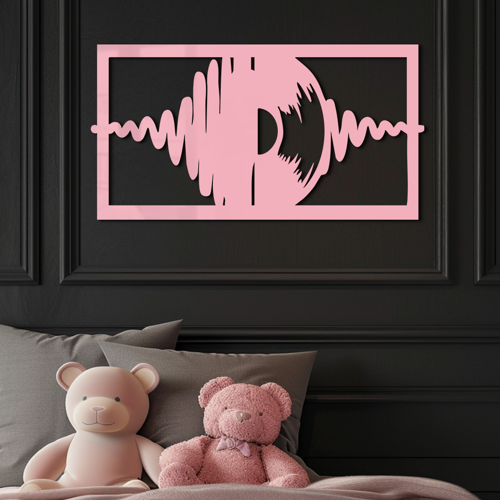 Pink Vinyl Record Soundwave Metal Wall Art – Music Inspired Modern Decor - KAFGP157 - Tampa Home & Garden Store