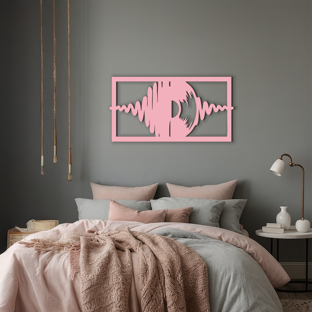 Pink Vinyl Record Soundwave Metal Wall Art – Music Inspired Modern Decor - KAFGP157 - Tampa Home & Garden Store