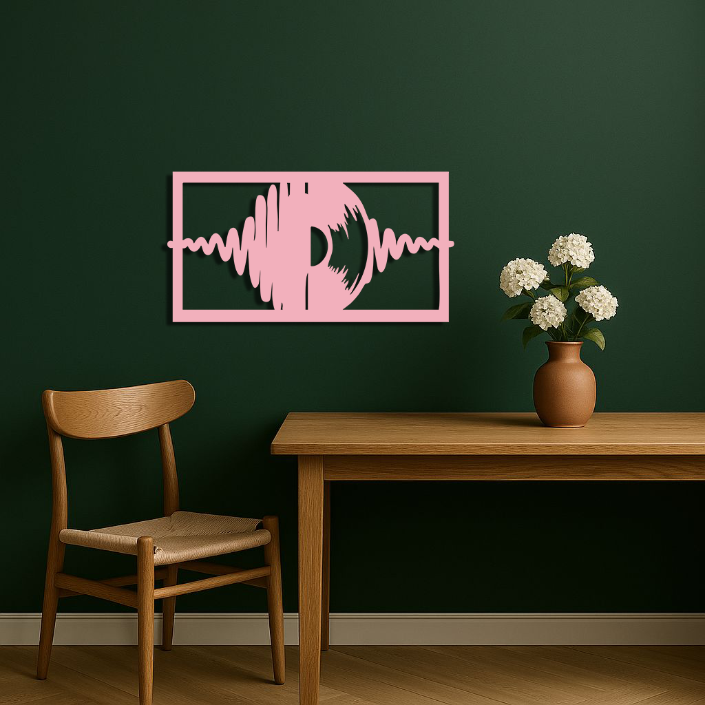 Pink Vinyl Record Soundwave Metal Wall Art – Music Inspired Modern Decor - KAFGP157 - Tampa Home & Garden Store