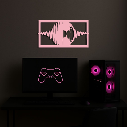 Pink Vinyl Record Soundwave Metal Wall Art – Music Inspired Modern Decor - KAFGP157 - Tampa Home & Garden Store