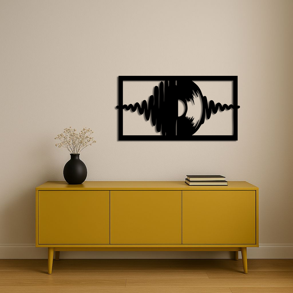Pink Vinyl Record Soundwave Metal Wall Art – Music Inspired Modern Decor - KAFGP157 - Tampa Home & Garden Store