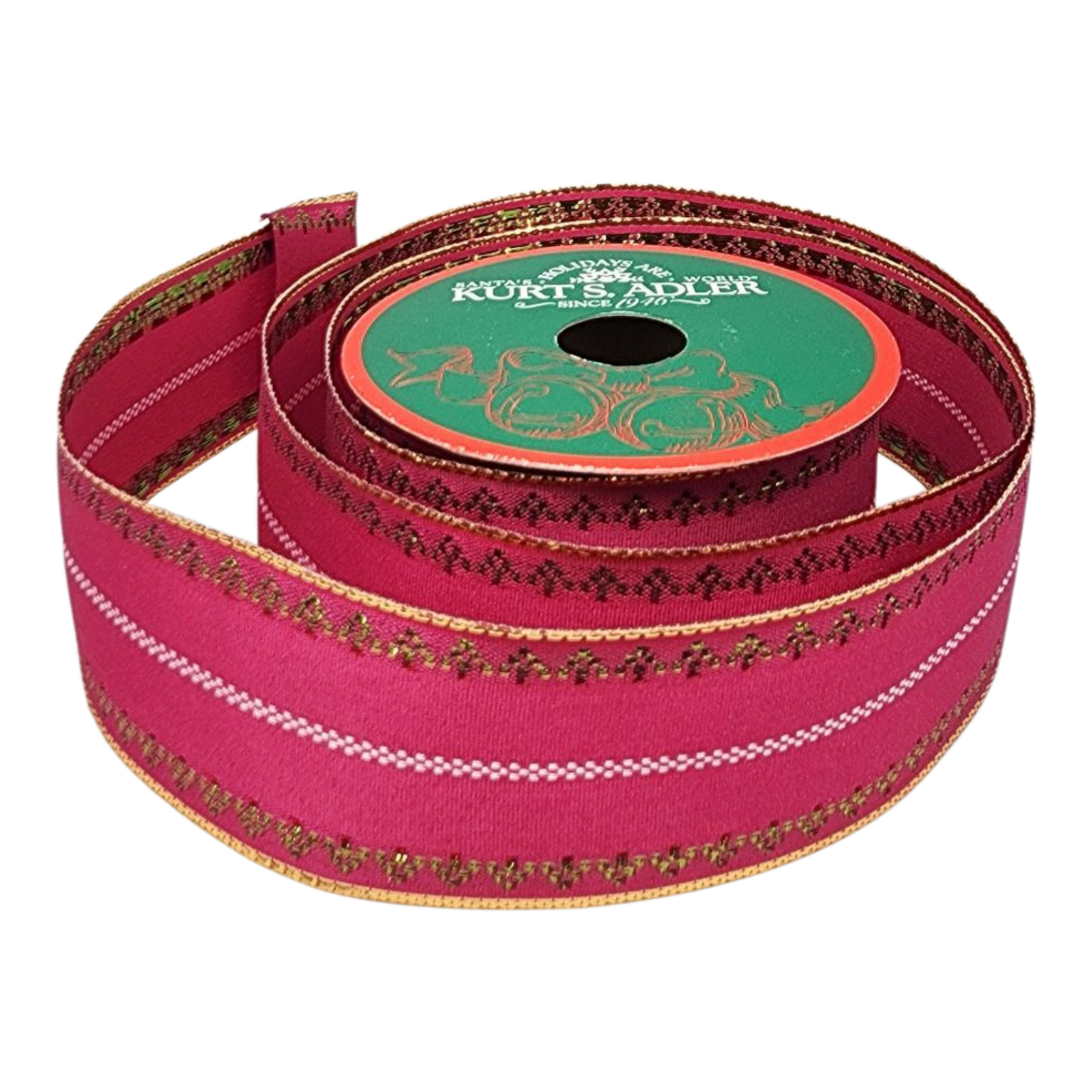 Pink With Gold Edge Ribbon - 1.5" x 10 Yards - Tampa Home & Garden Store