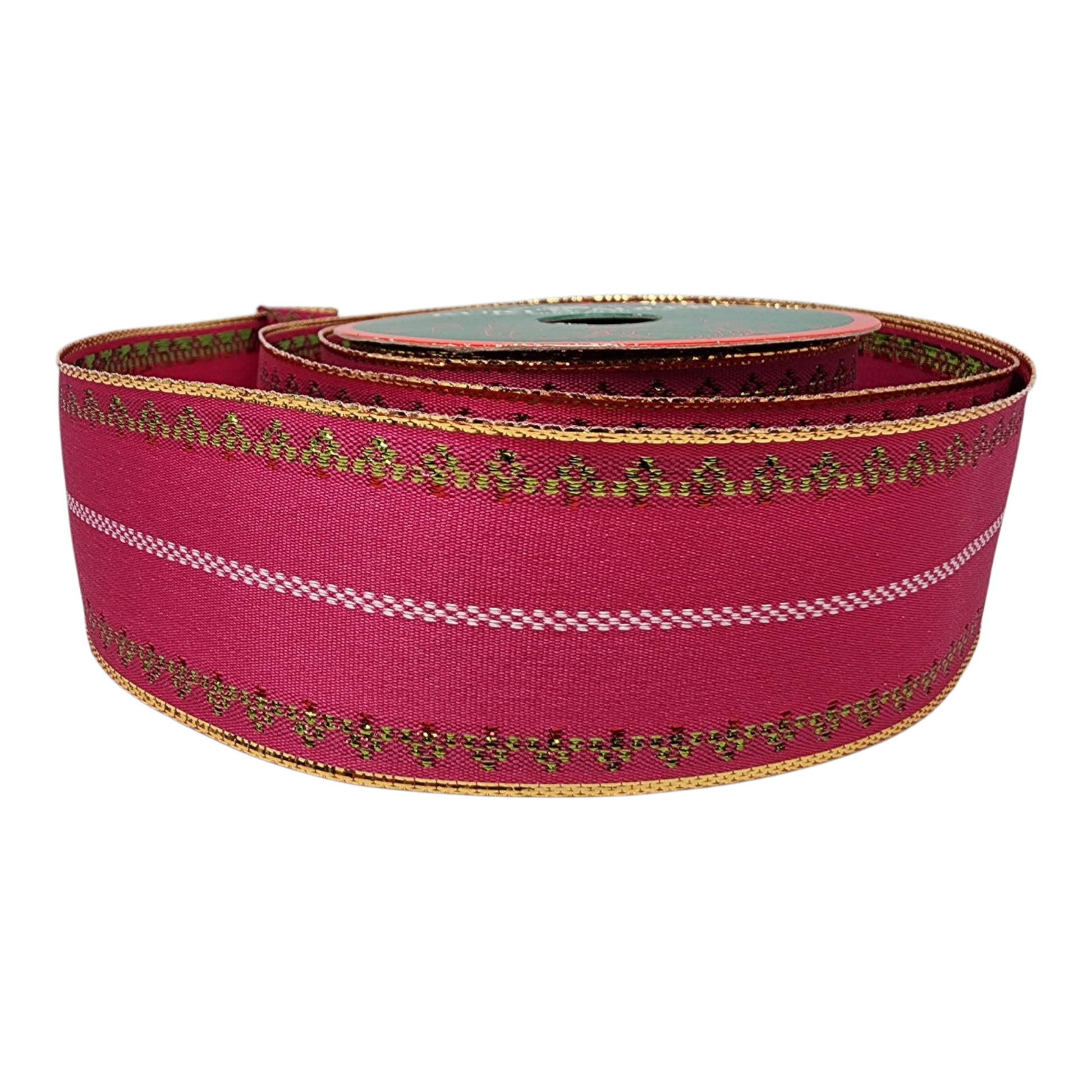Pink With Gold Edge Ribbon - 1.5" x 10 Yards - Tampa Home & Garden Store