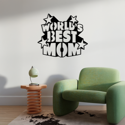 Pink World’s Best Mom Metal Wall Art – Star Design Mother’s Day Gift - KAFGP015 - Tampa Home & Garden Store