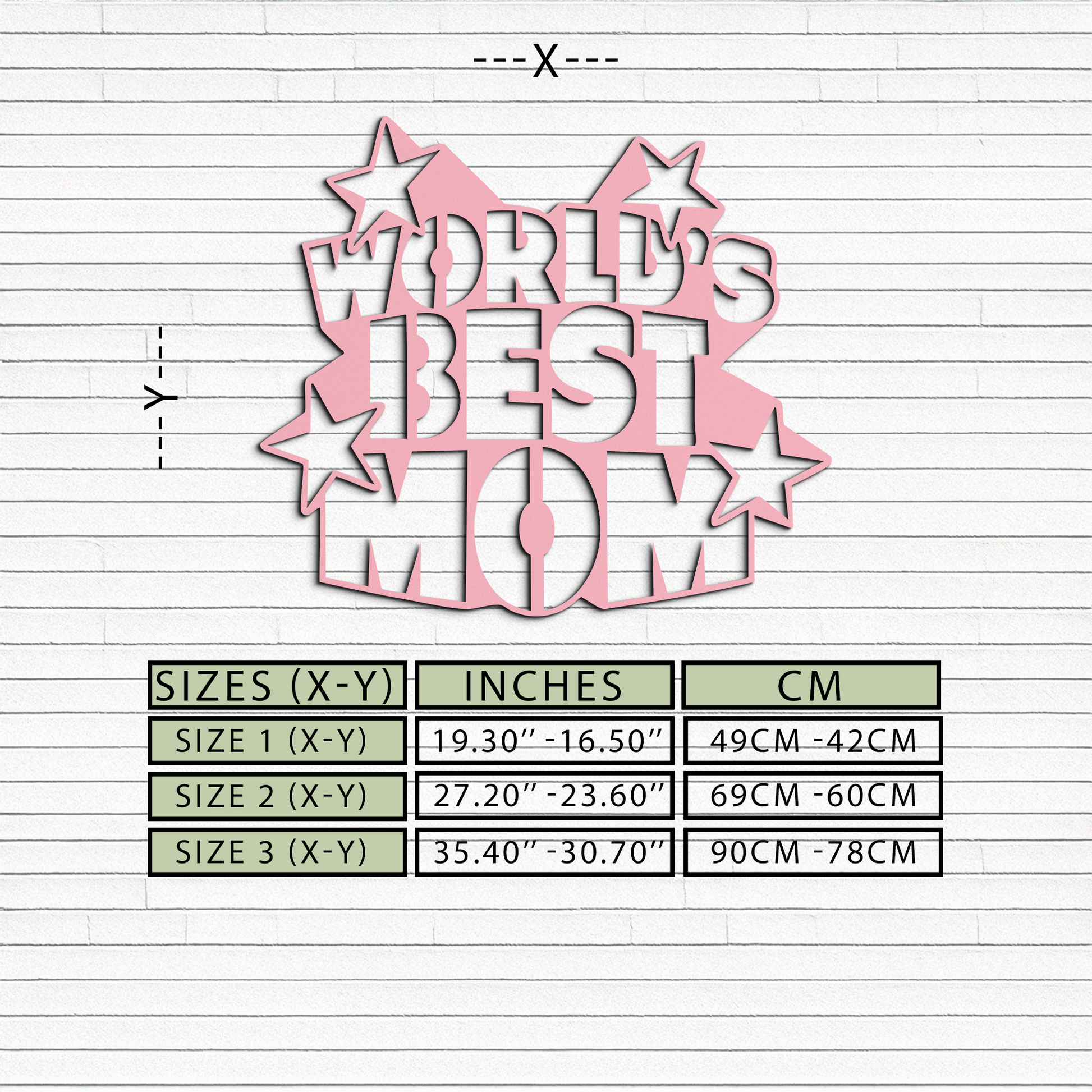 Pink World’s Best Mom Metal Wall Art – Star Design Mother’s Day Gift - KAFGP015 - Tampa Home & Garden Store
