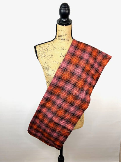 Pink and Orange Ombre Plaid Flannel Infinity or Blanket Scarf - Tampa Home & Garden Store