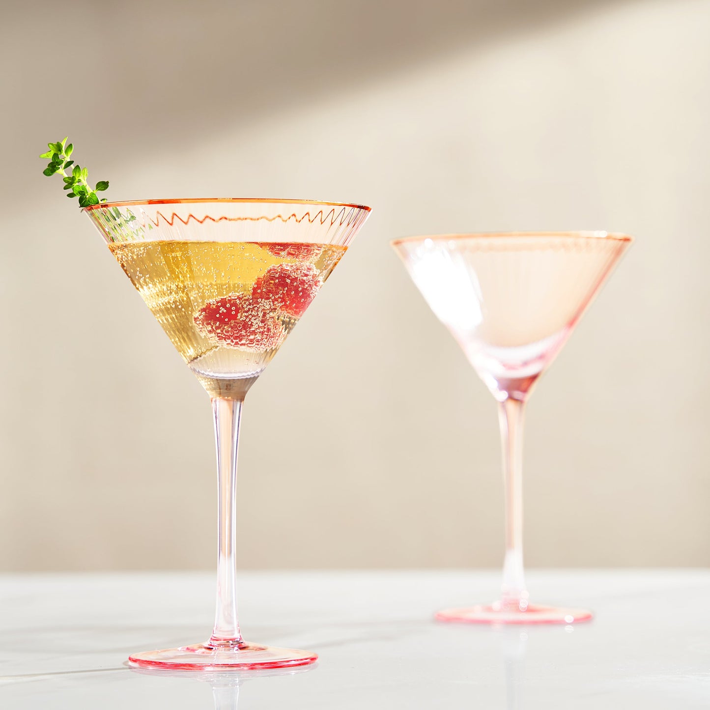 Aurelia 10 Oz Ribbed Martini Glasses Set of Two