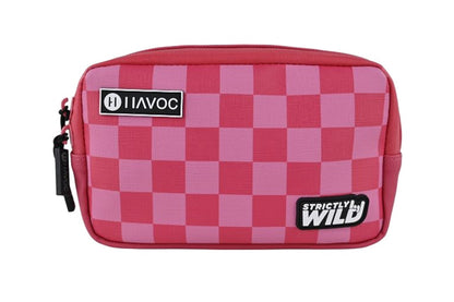 Universal Bar Sack for Handlebar Storage pink checkered motorcycle bag Havoc logo patch on Tampa Home & Garden Store
