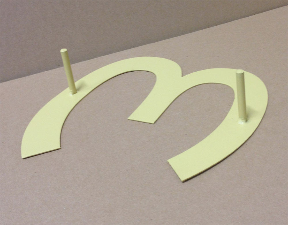 Rustic Mission style house numbers or letters mounting hardware in pale yellow metal with posts on Tampa Home & Garden Store