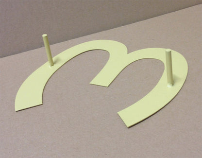 Rustic Mission style house numbers or letters mounting hardware in pale yellow metal with posts on Tampa Home & Garden Store