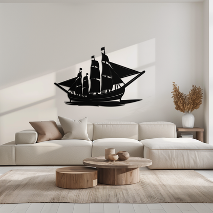 Pirate Ship Metal Wall Art - Nautical Decor for Home & Office- KAF175 - Tampa Home & Garden Store
