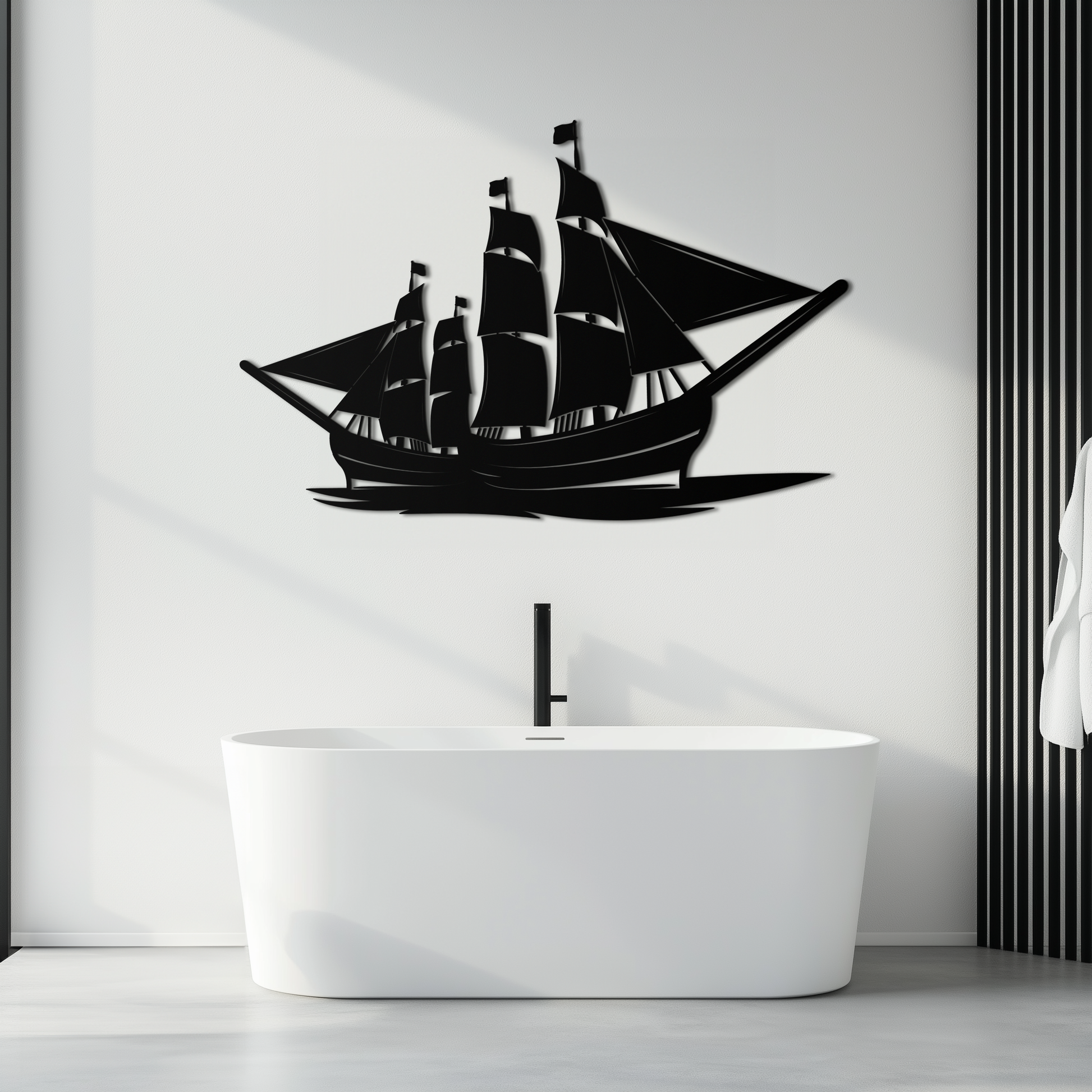 Pirate Ship Metal Wall Art - Nautical Decor for Home & Office- KAF175 - Tampa Home & Garden Store