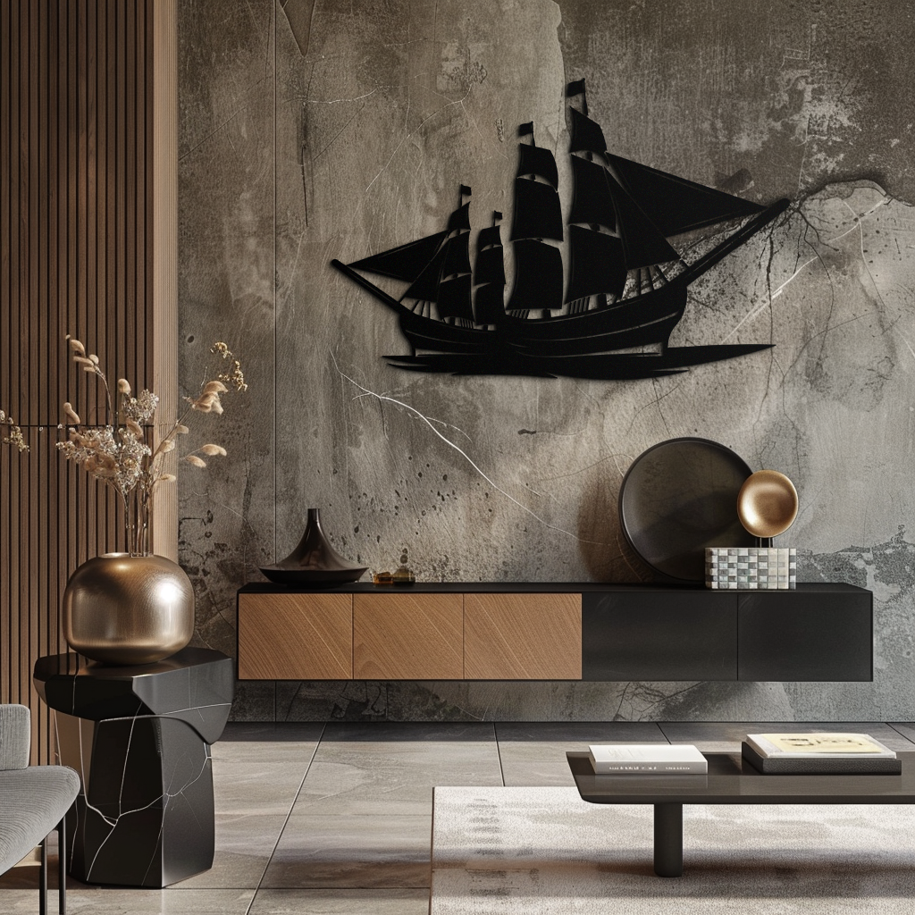 Pirate Ship Metal Wall Art - Nautical Decor for Home & Office- KAF175 - Tampa Home & Garden Store