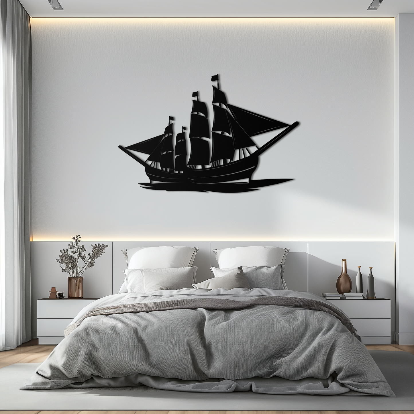 Pirate Ship Metal Wall Art - Nautical Decor for Home & Office- KAF175 - Tampa Home & Garden Store