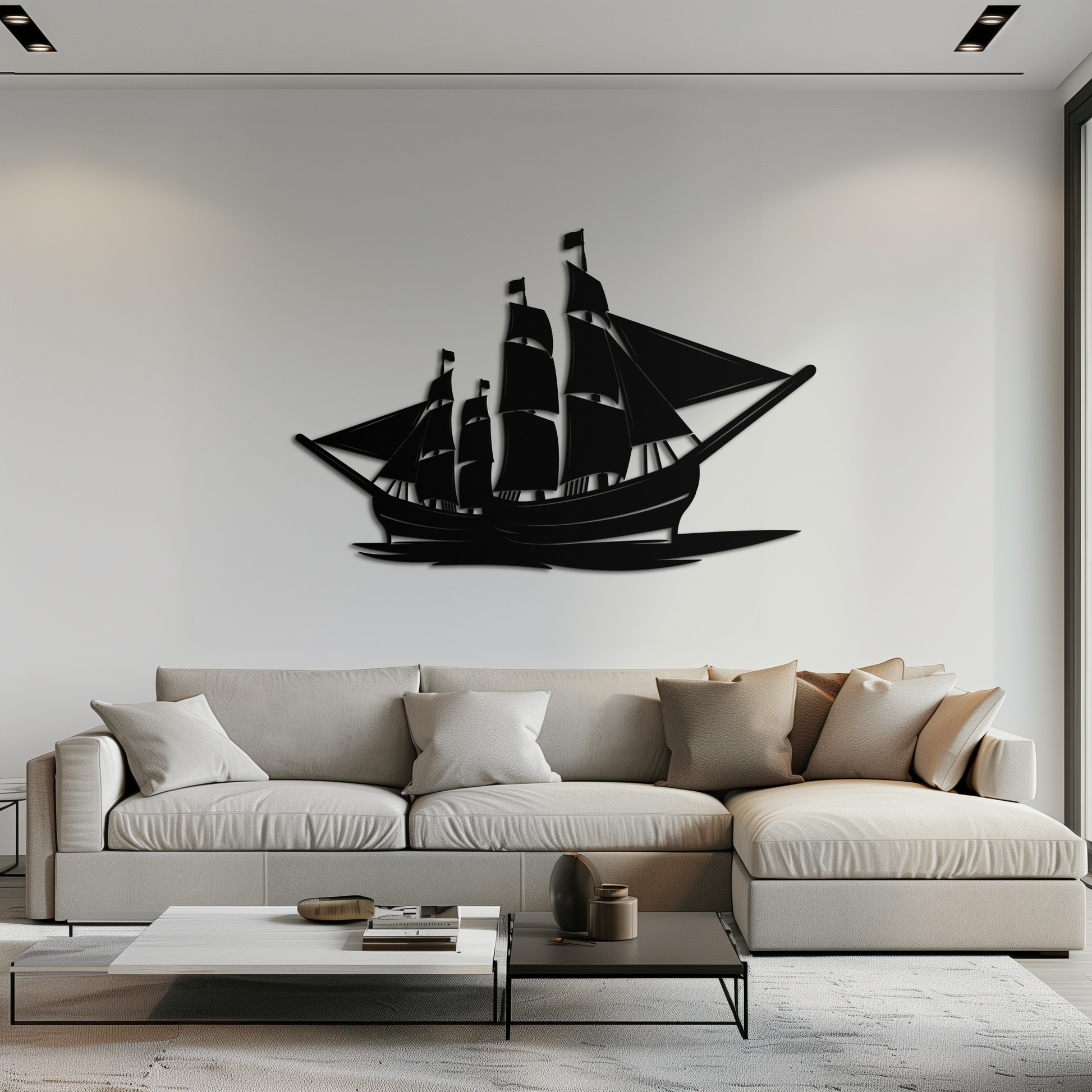 Pirate Ship Metal Wall Art - Nautical Decor for Home & Office- KAF175 - Tampa Home & Garden Store