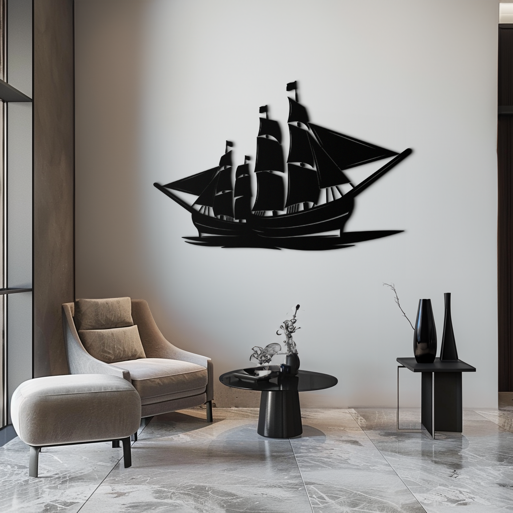 Pirate Ship Metal Wall Art - Nautical Decor for Home & Office- KAF175 - Tampa Home & Garden Store