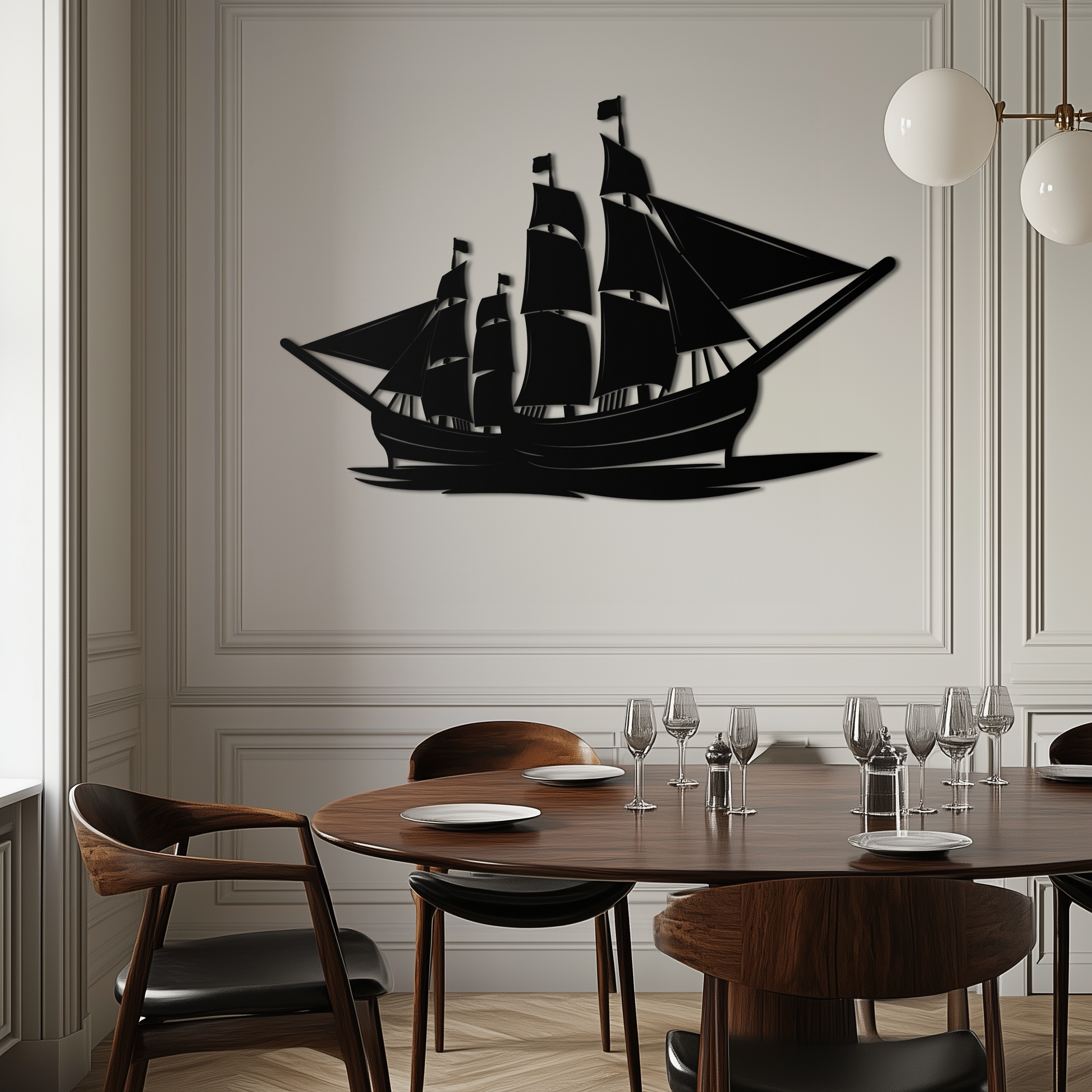 Pirate Ship Metal Wall Art - Nautical Decor for Home & Office- KAF175 - Tampa Home & Garden Store