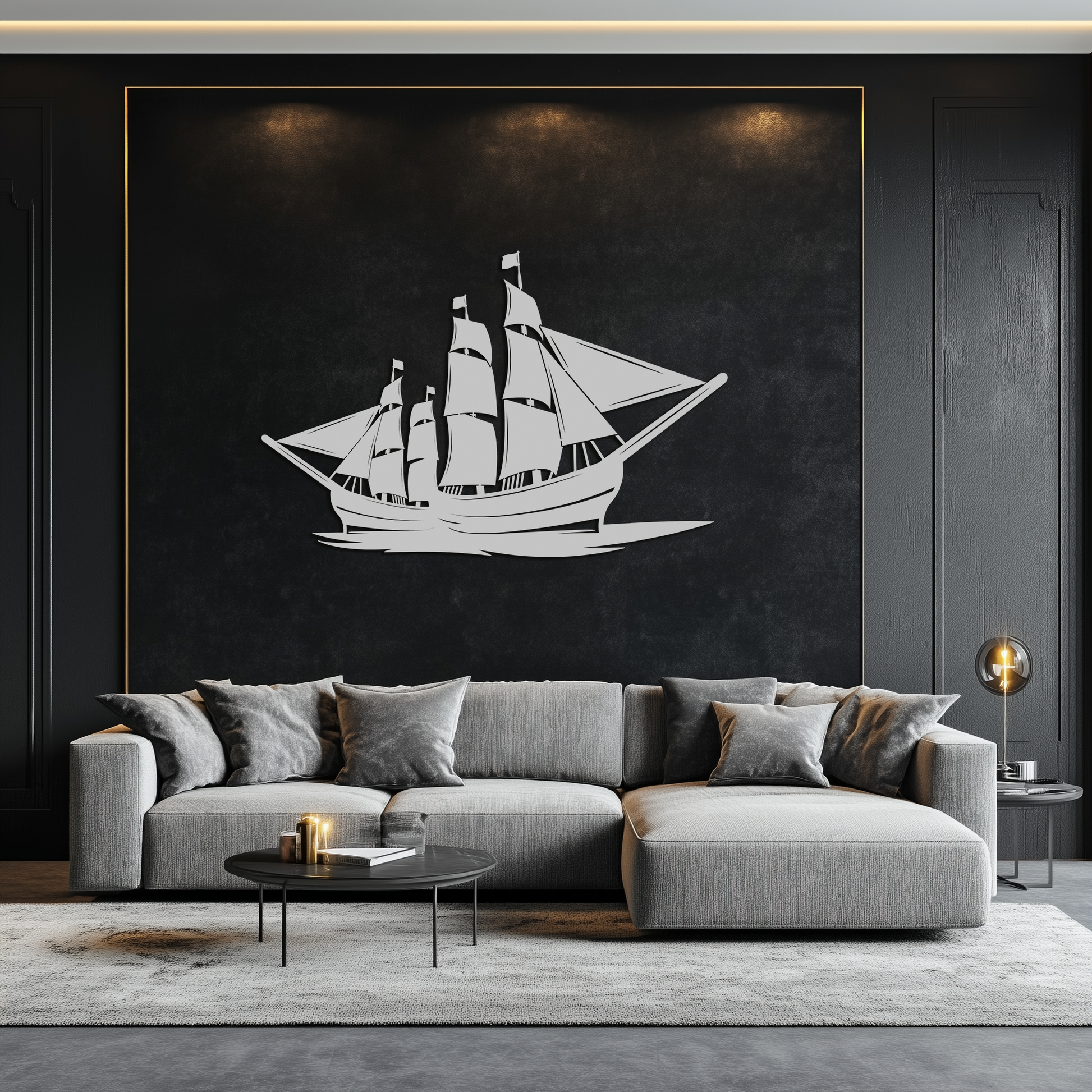 Pirate Ship Metal Wall Art - Nautical Decor for Home & Office- KAF175 - Tampa Home & Garden Store