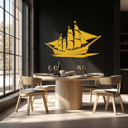 Pirate Ship Metal Wall Art - Nautical Decor for Home & Office- KAF175 - Tampa Home & Garden Store