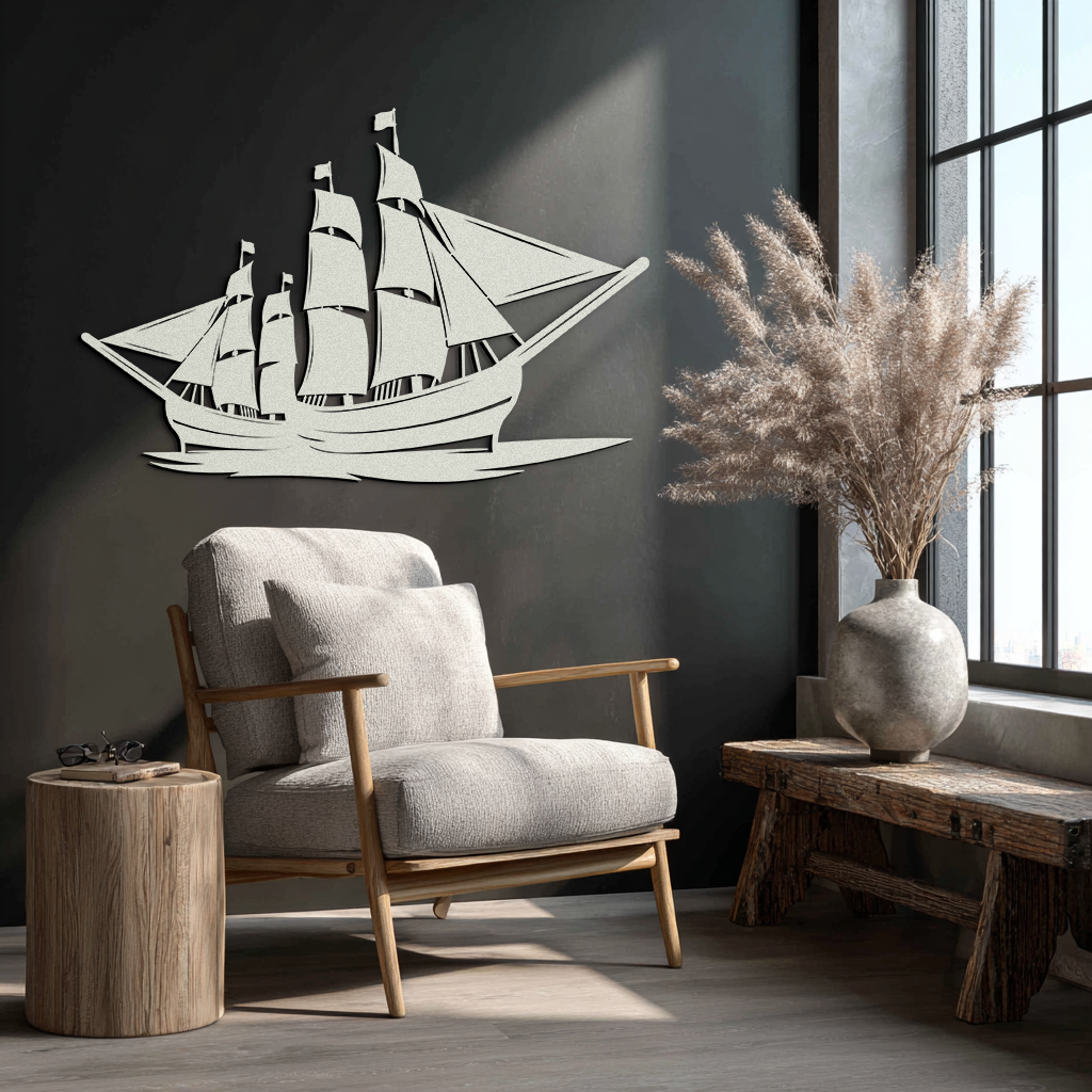 Pirate Ship Metal Wall Art - Nautical Decor for Home & Office- KAF175 - Tampa Home & Garden Store