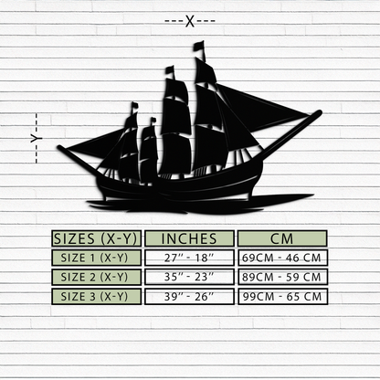 Pirate Ship Metal Wall Art - Nautical Decor for Home & Office- KAF175 - Tampa Home & Garden Store