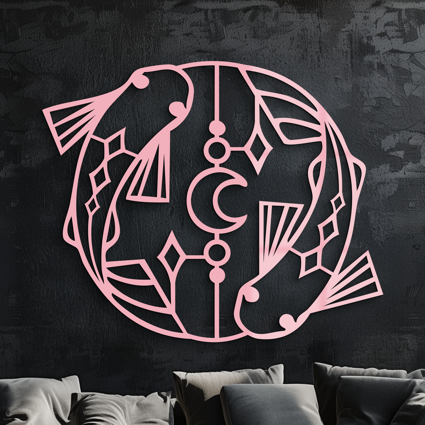 Pisces Zodiac Metal Wall Art – Astrological Home Decor Sign - KAFGP143 - Tampa Home & Garden Store