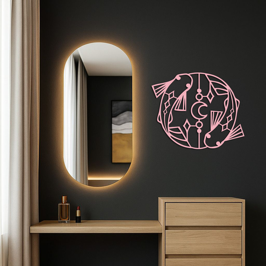 Pisces Zodiac Metal Wall Art – Astrological Home Decor Sign - KAFGP143 - Tampa Home & Garden Store