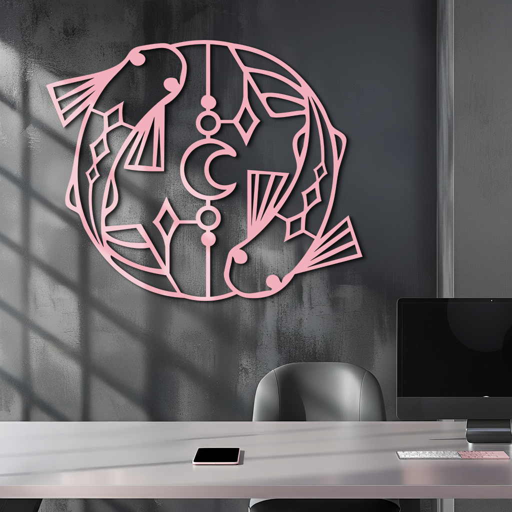 Pisces Zodiac Metal Wall Art – Astrological Home Decor Sign - KAFGP143 - Tampa Home & Garden Store