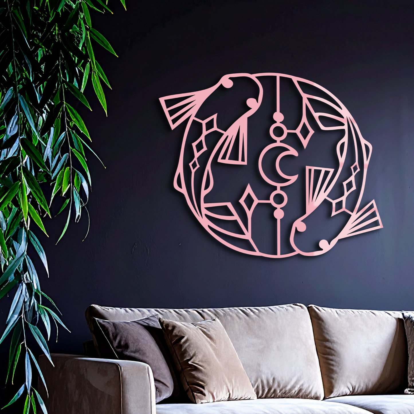 Pisces Zodiac Metal Wall Art – Astrological Home Decor Sign - KAFGP143 - Tampa Home & Garden Store