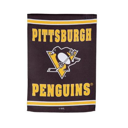 Pittsburgh Penguins Embossed Suede Garden Flag - Tampa Home & Garden Store