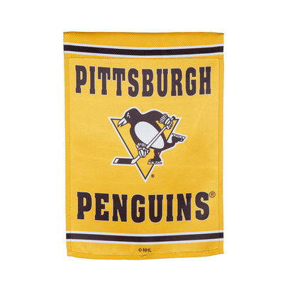Pittsburgh Penguins Embossed Suede Garden Flag - Tampa Home & Garden Store