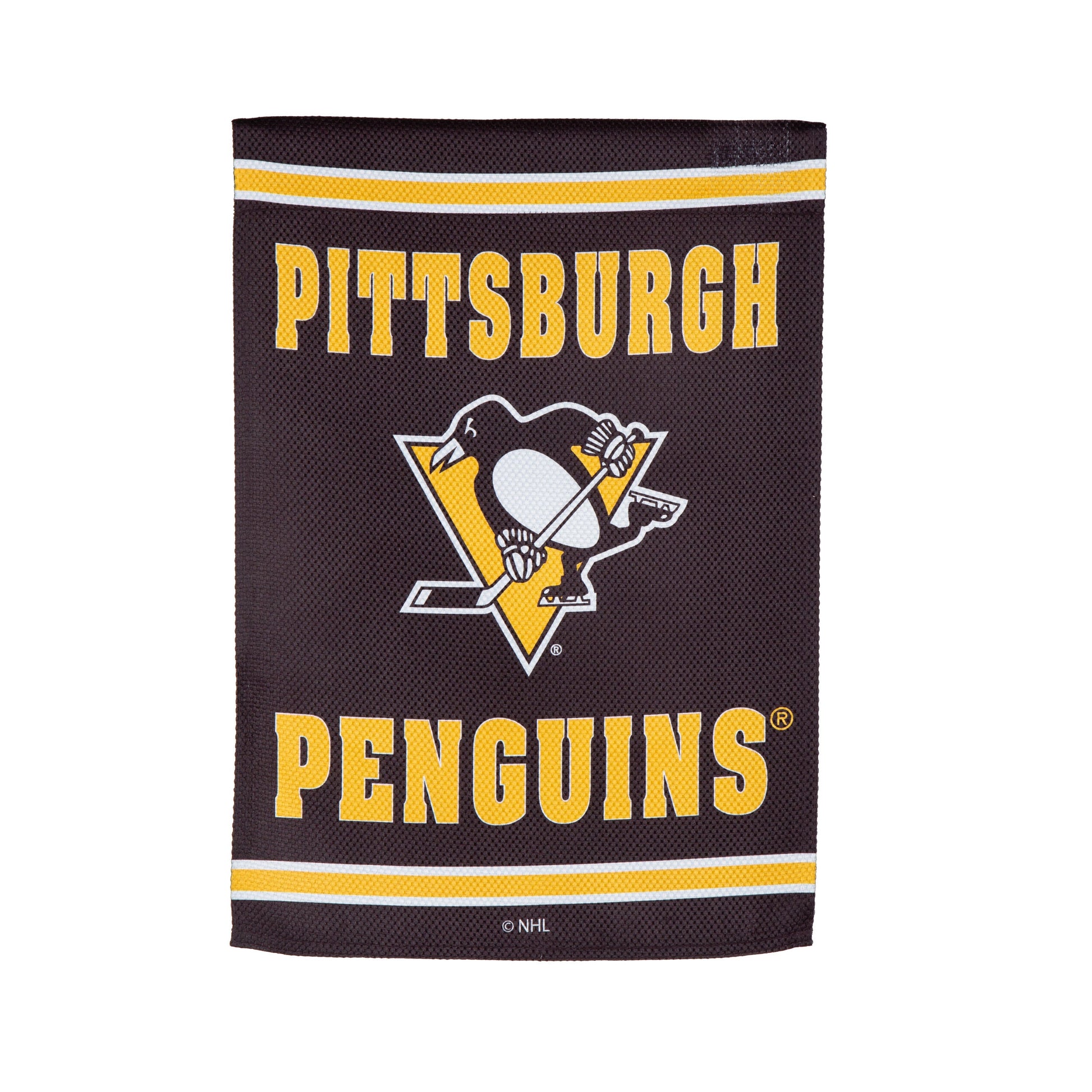Pittsburgh Penguins Embossed Suede Garden Flag - Tampa Home & Garden Store