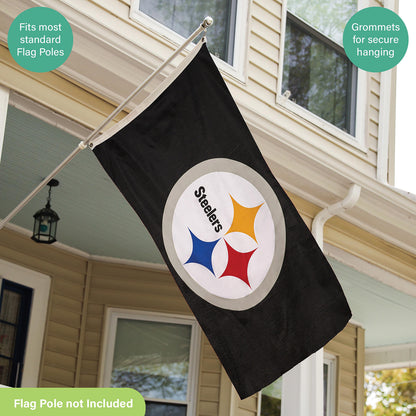 Pittsburgh Steelers Single Sided Estate Flag with 2 Grommets, 3'x5' - Tampa Home & Garden Store