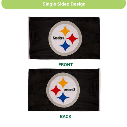 Pittsburgh Steelers Single Sided Estate Flag with 2 Grommets, 3'x5' - Tampa Home & Garden Store