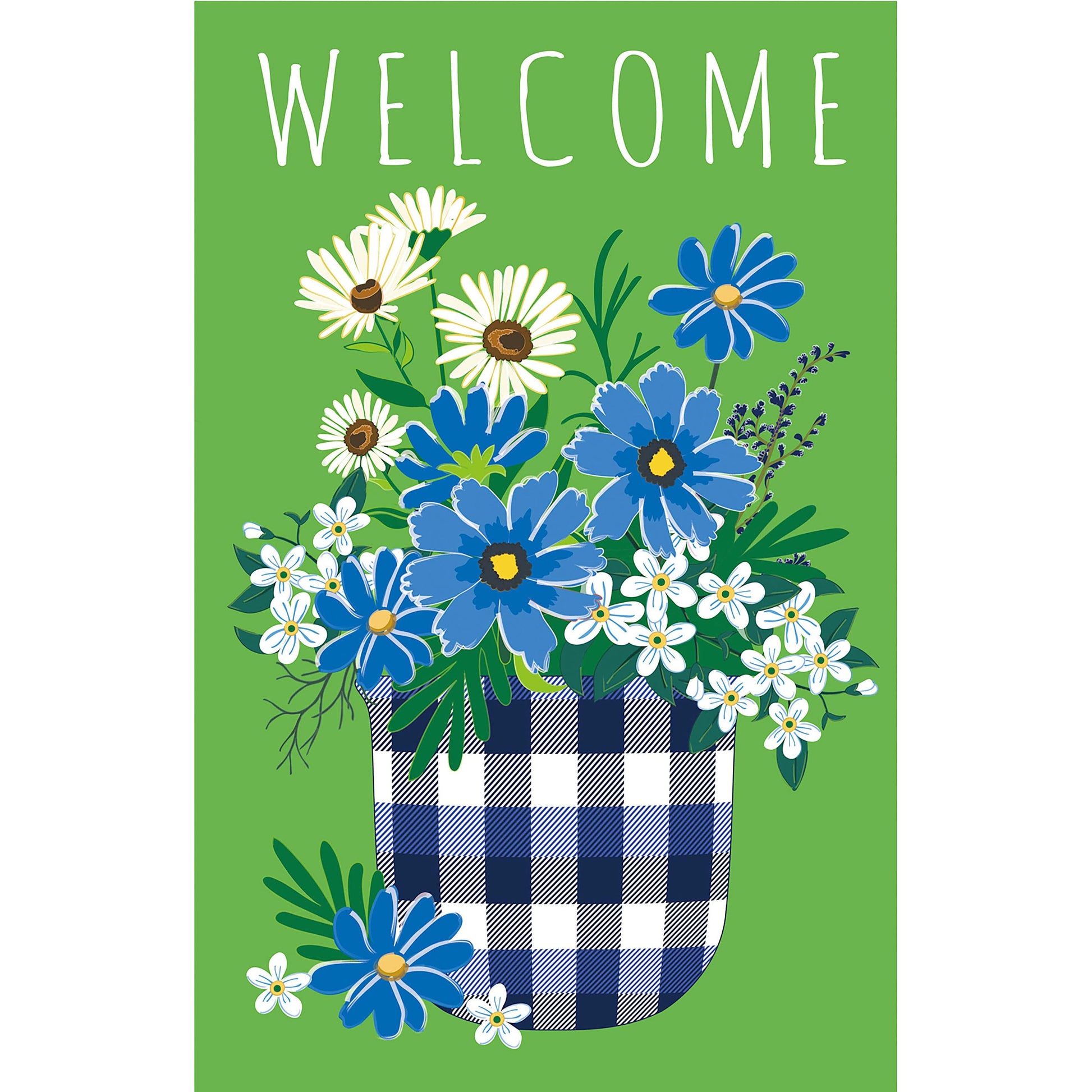 Plaid Flower Pot Garden Applique Flag - Tampa Home & Garden Store