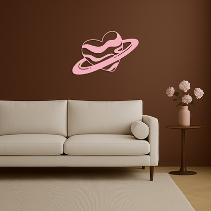 Planet Heart Silhouette Metal Wall Art – Cosmic Love Design - KAFGP043 - Tampa Home & Garden Store