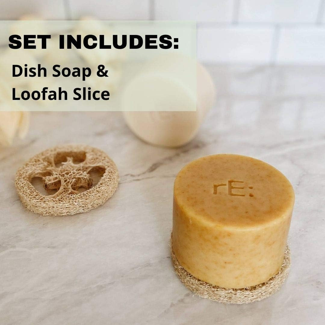 🌿 Plastic-Free Dish Soap with Natural Loofah – Eco-Conscious Cleaning, Elevated - Tampa Home & Garden Store