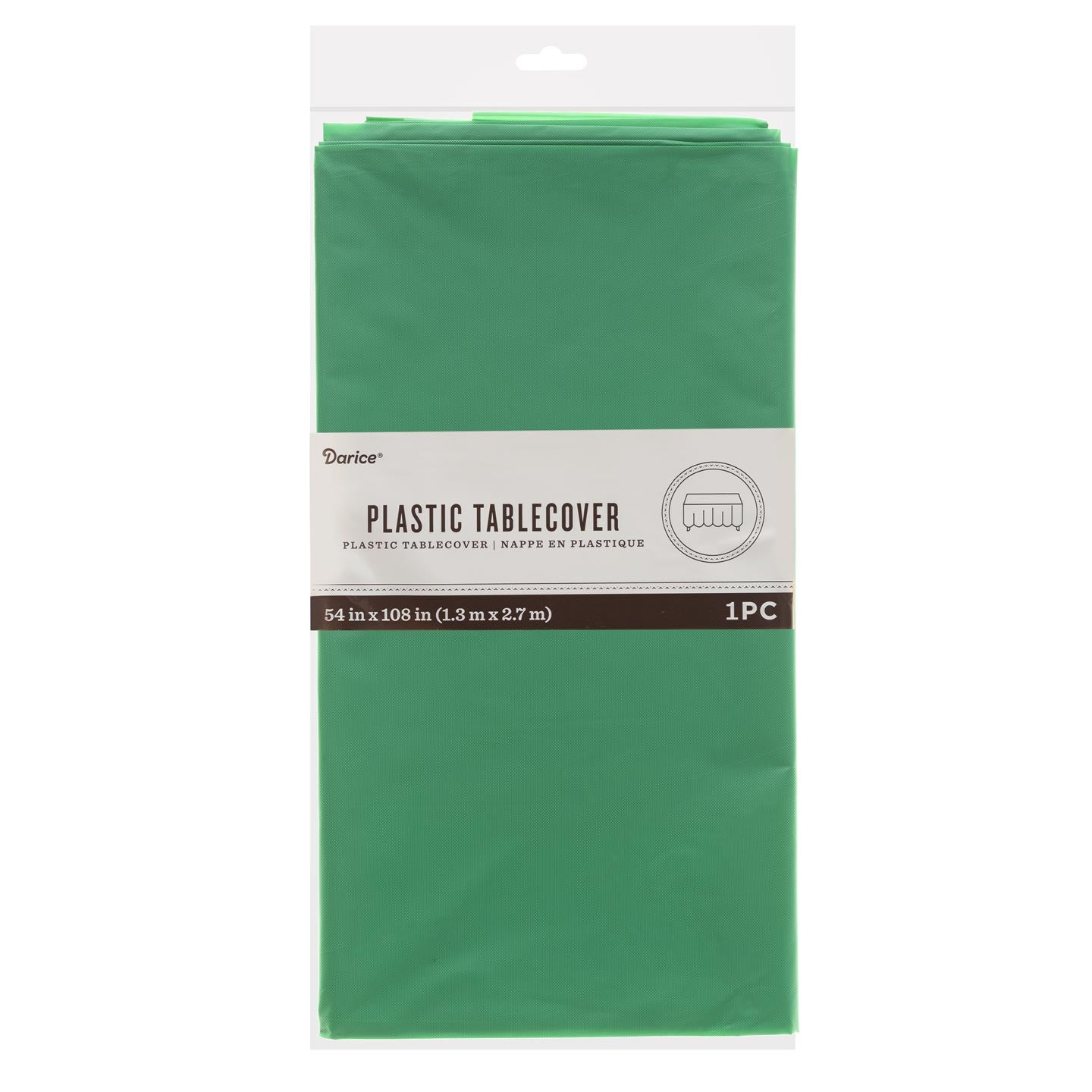 Plastic Table Cover - Rectangle - Emerald Green - 54 x 108 inches - Tampa Home & Garden Store