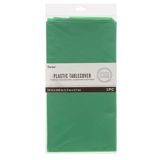 Plastic Table Cover - Rectangle - Emerald Green - 54 x 108 inches - Tampa Home & Garden Store