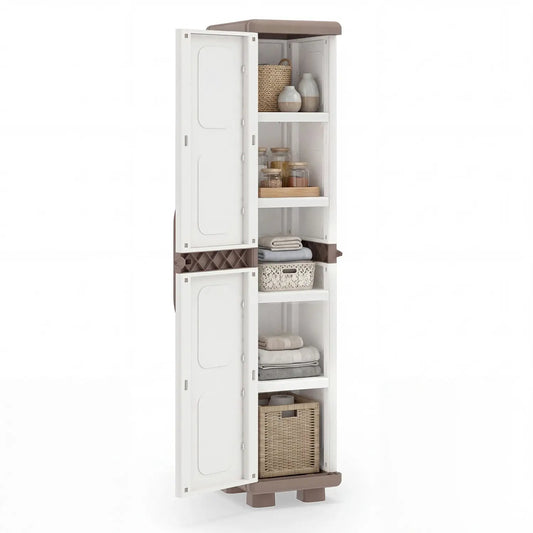Plastic kitchen pantry with 4 adjustable shelves and single door by DirectDeals on Tampa Home & Garden Store
