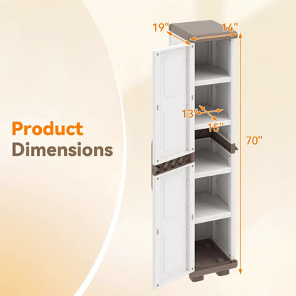 Plastic Kitchen Pantry With 4 Adjustable Shelves