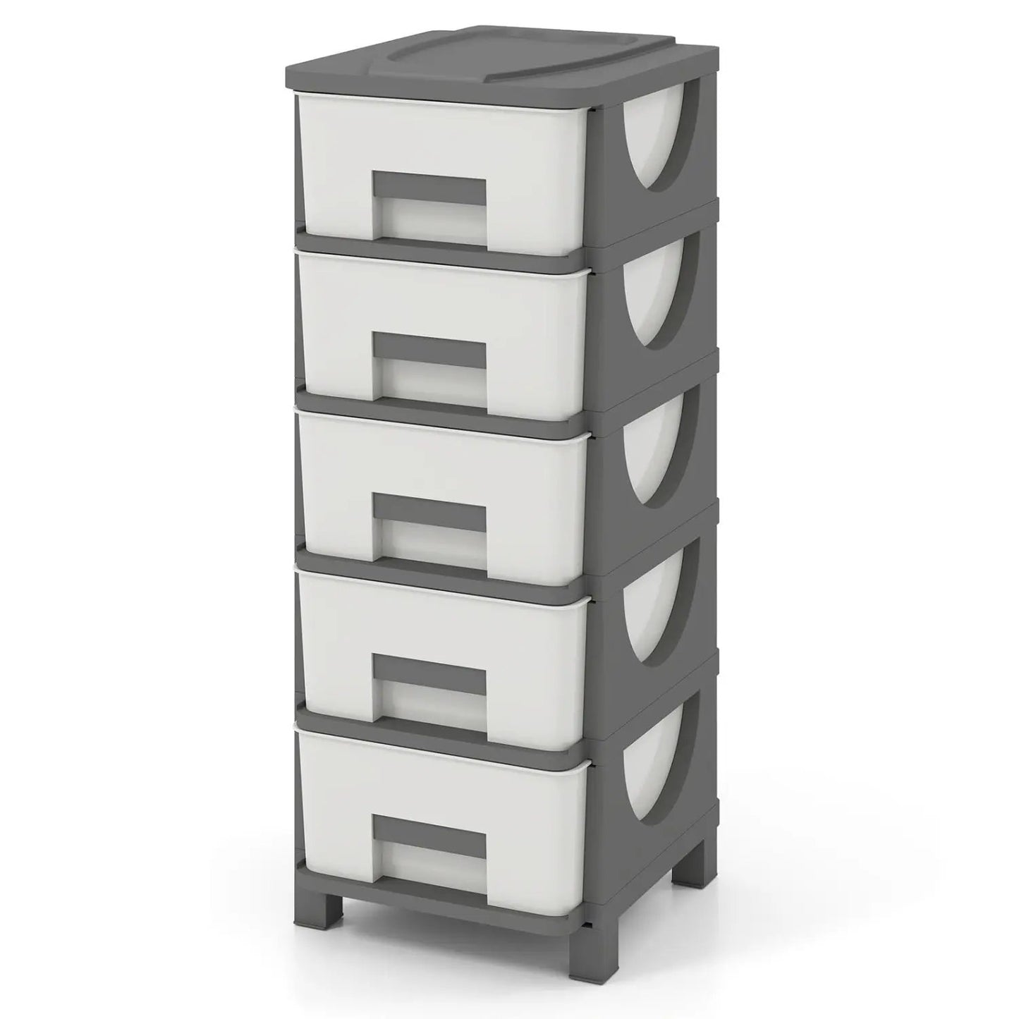 Plastic Storage Organizer with Handles and Drawer