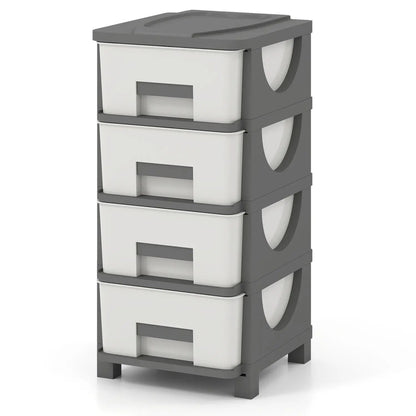 Plastic Storage Organizer with Compact Side Table