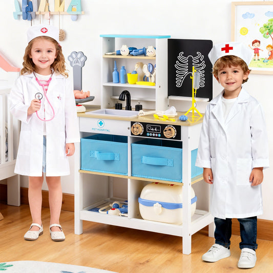 Play Doctor's Office Wood Medical Center Toy Set with Blackboard - Tampa Home & Garden Store